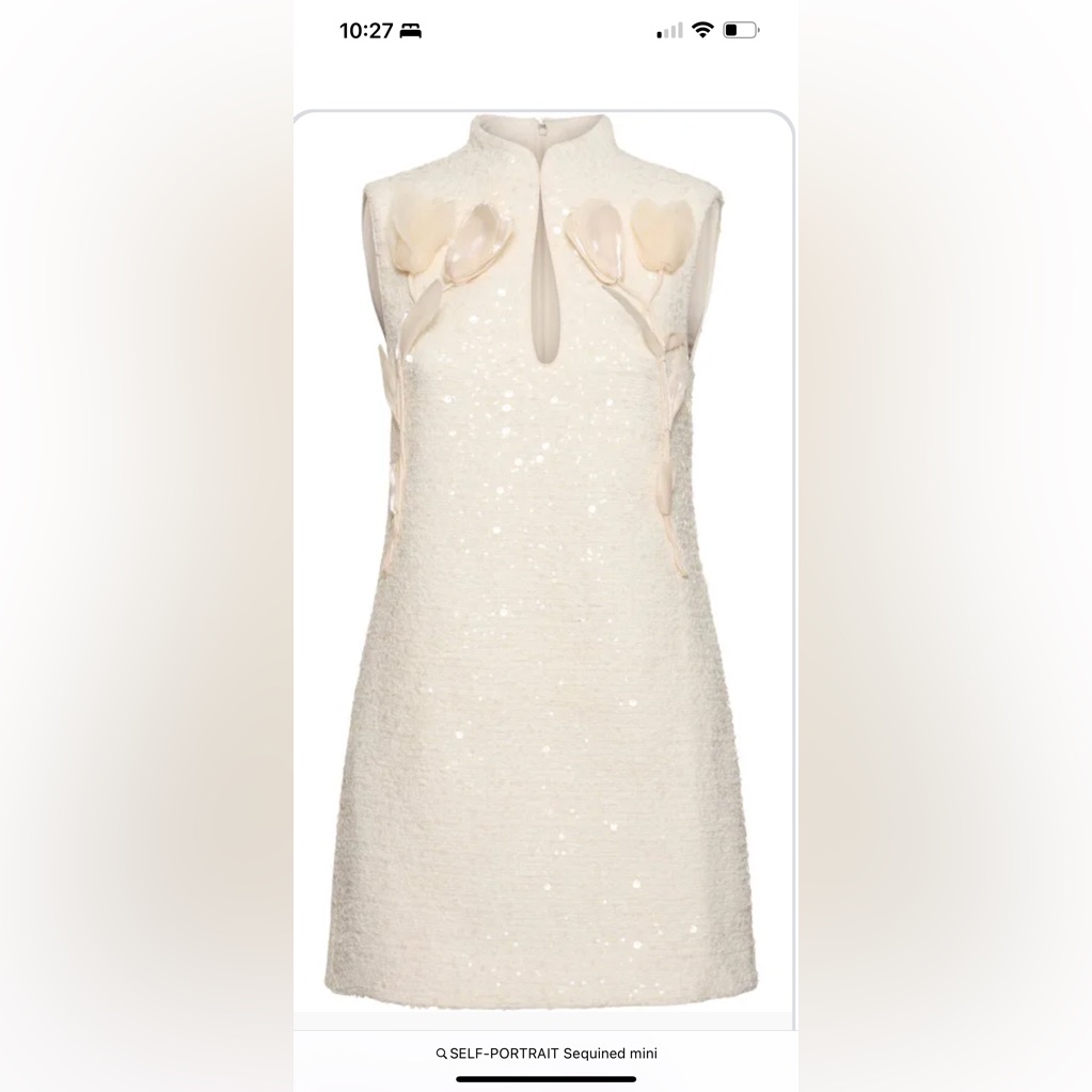 Self-Portrait Cream Sheath Mini Dress